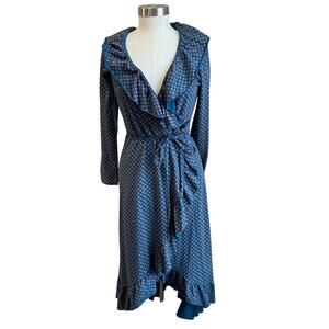 Matilda Jane Women's Teal Blue Reunion Wrap Fall Dress Size Small NWT